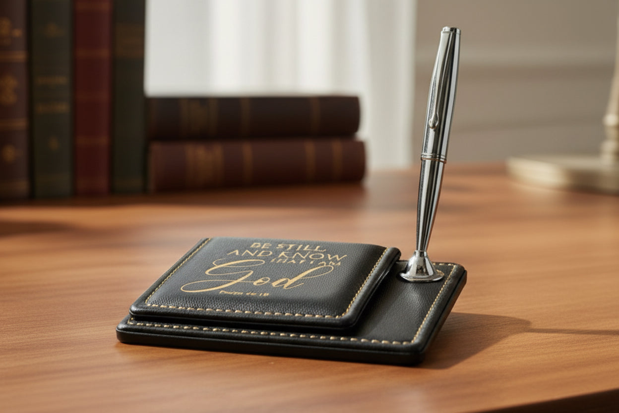 Note Pad: Bible Verses & Pen Holder