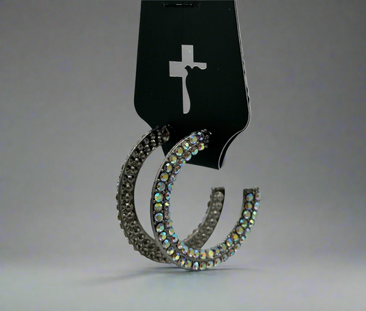 Medium One Sided Diamonds Hoops