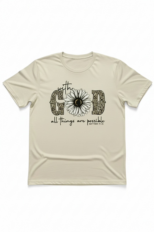 Tshirt: “With God all thing are possible”
