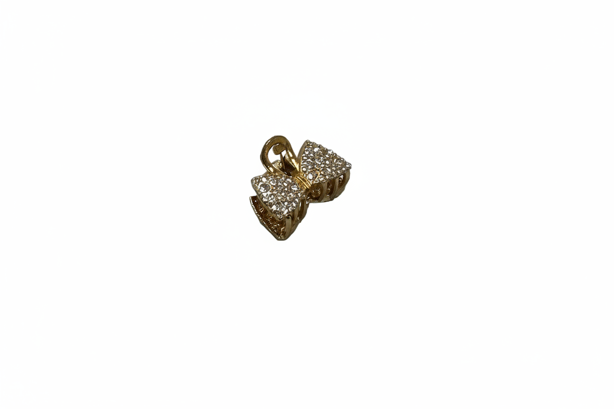 Hair Clip: Gold Bow