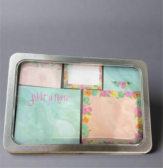 Metal container sticky note set