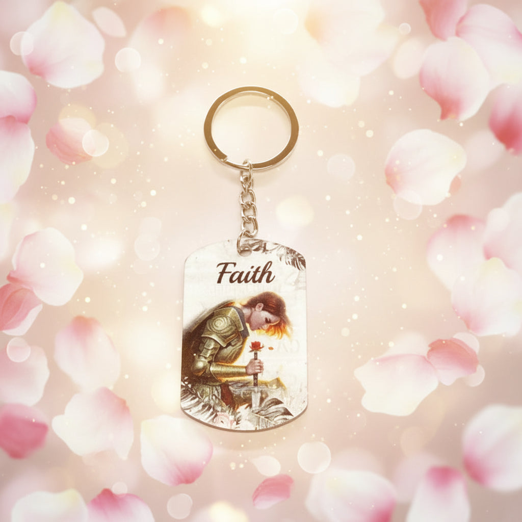 Keychain: Faith Tag With Scripture