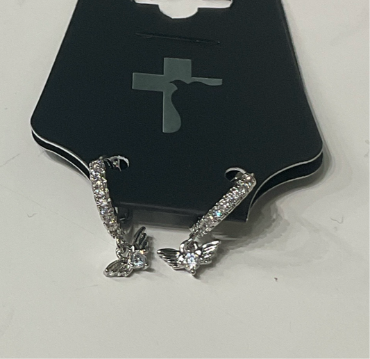 Small Diamond Angel Wing Earrings