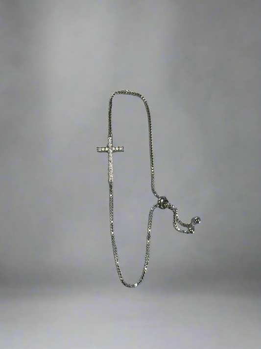 Silver cross bracelet