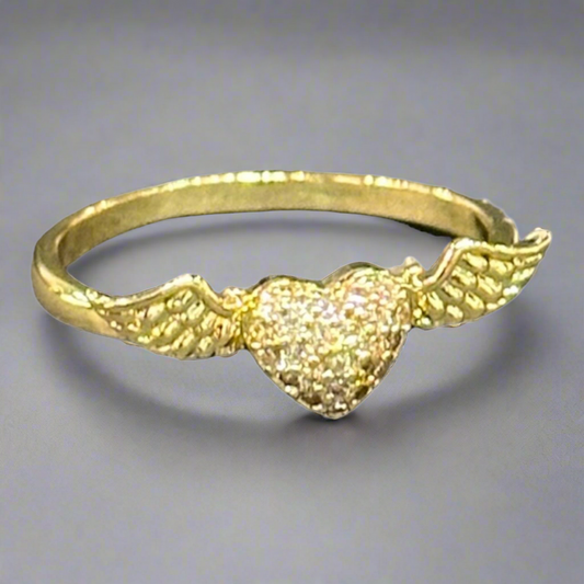 Heart wings ring