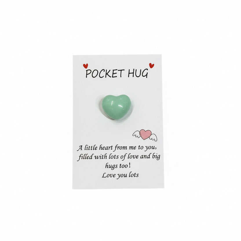 Heart Pocket Hug Cards With Encouragement Messages