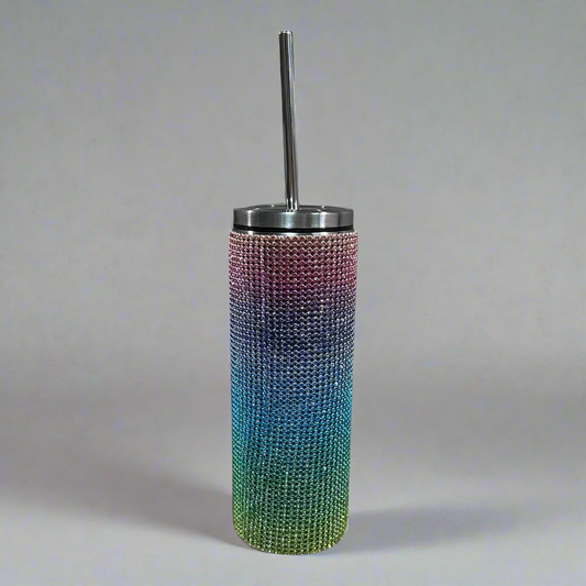 Bedazzled Tumbler with straws