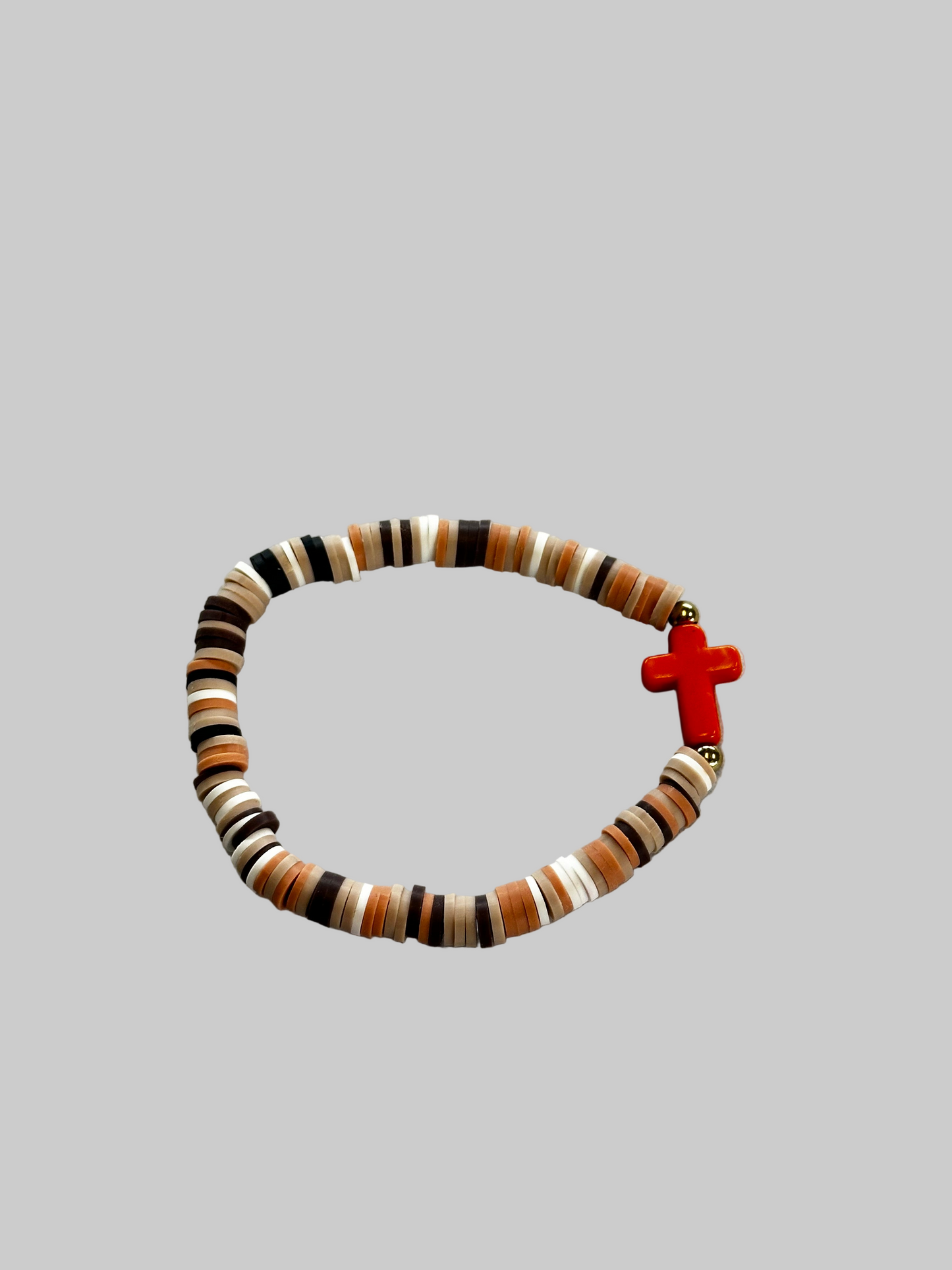 Bracelet: colorful beaded cross