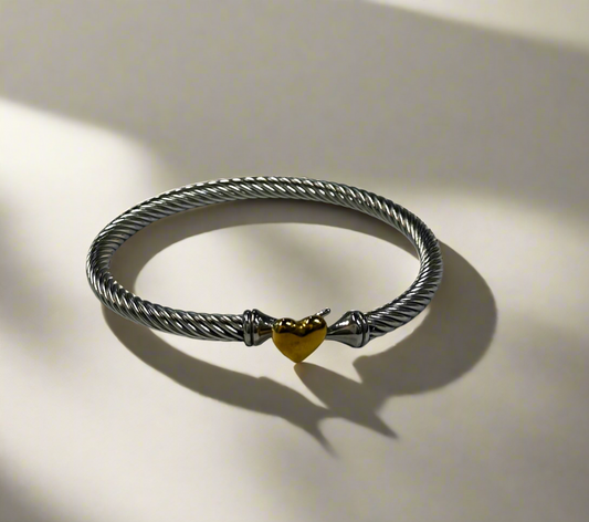 Bracelet:Sliver Heart Bangle