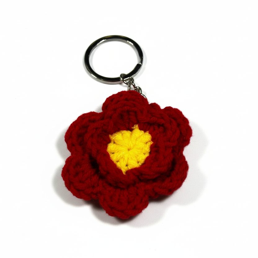 Keychain: Crochet flowers