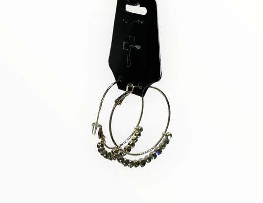 Sliver Half Diamond Hoop