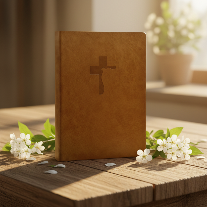 Notebook:  Large Leather Faith Logo