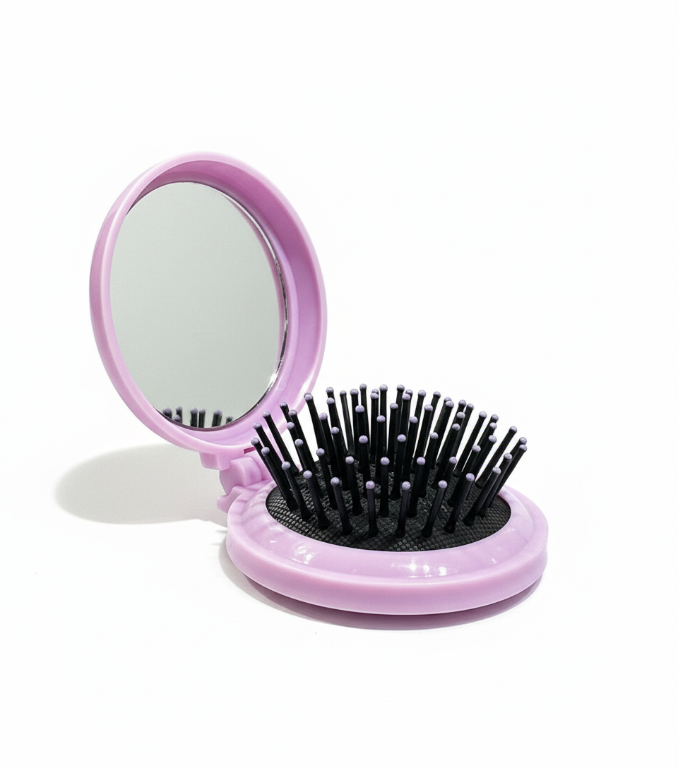 Compact Hair Brush and Mirror