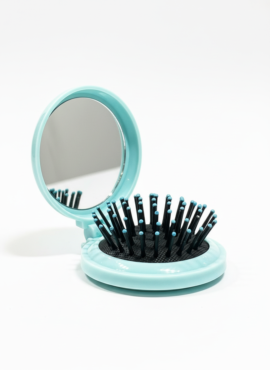 Compact Hair Brush and Mirror