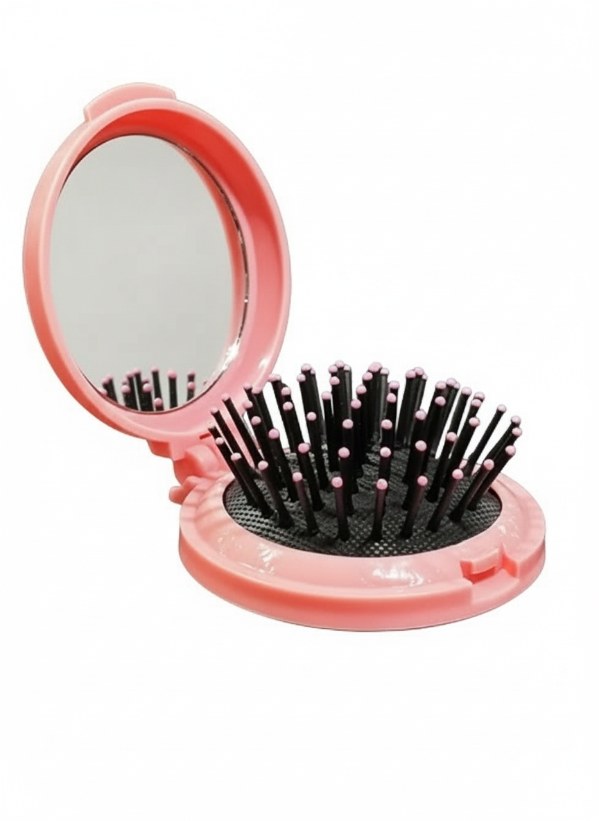 Compact Hair Brush and Mirror