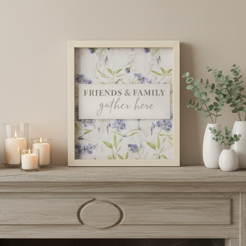 Wall Art: “ Friends & Family Gather Here”