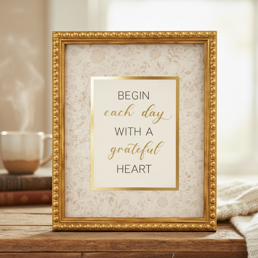 Wall Art: Begin each day with a grateful Heart