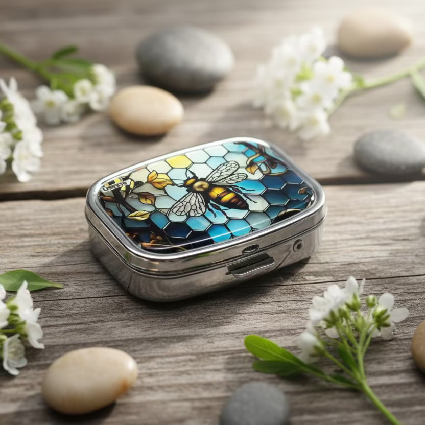 Silver Pill container