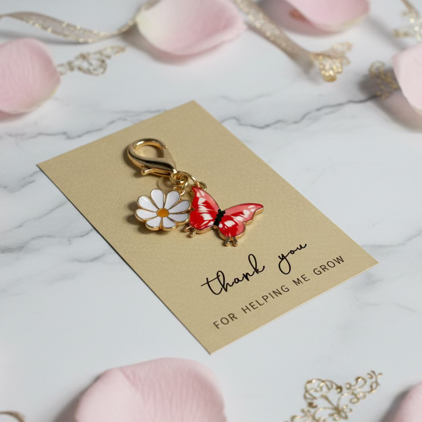 Purse charm:  “Thank you for Helping me grow”