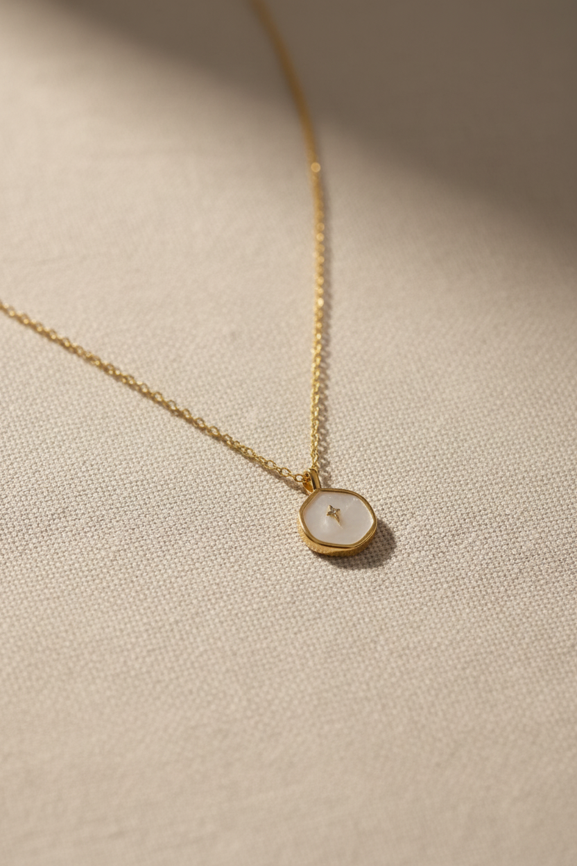 Necklace: Cross with Golden plated finish