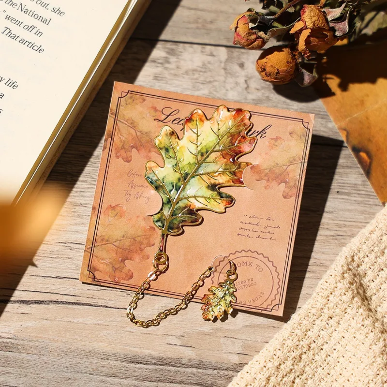 Bookmarks: Metal leaf