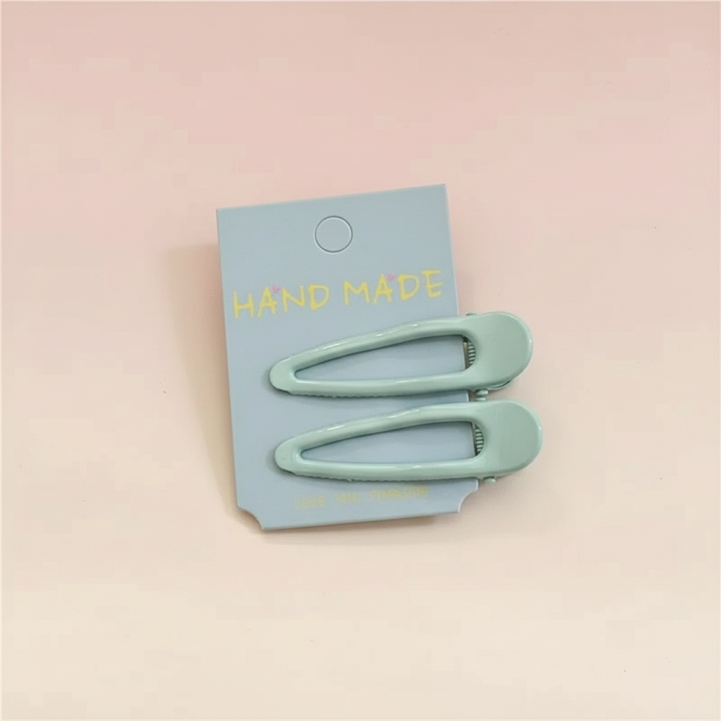Hair clip: Metal water drop pastel clips