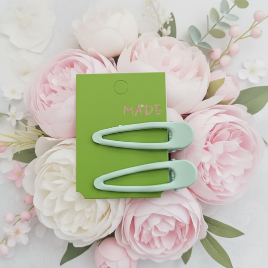 Hair clip: Metal water drop pastel clips