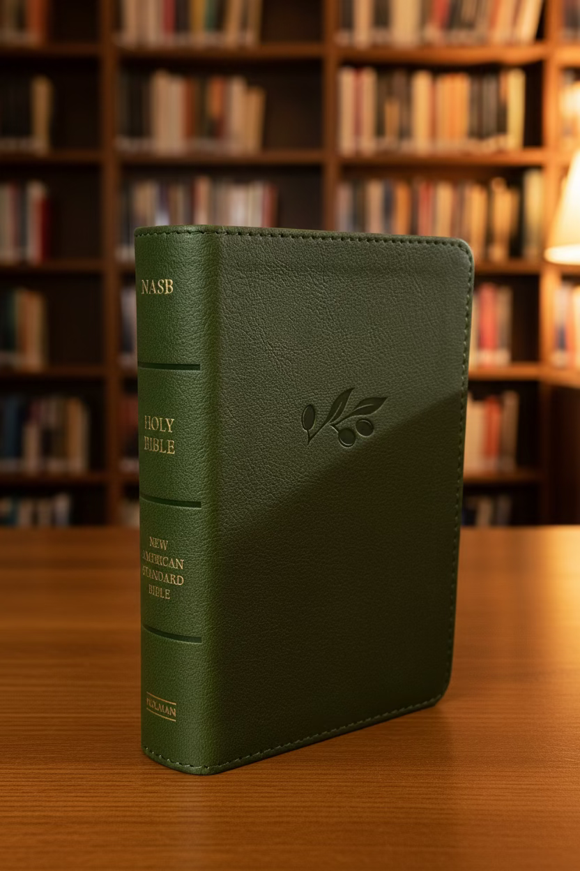 Bible: NASB Olive leather touch compact Bible