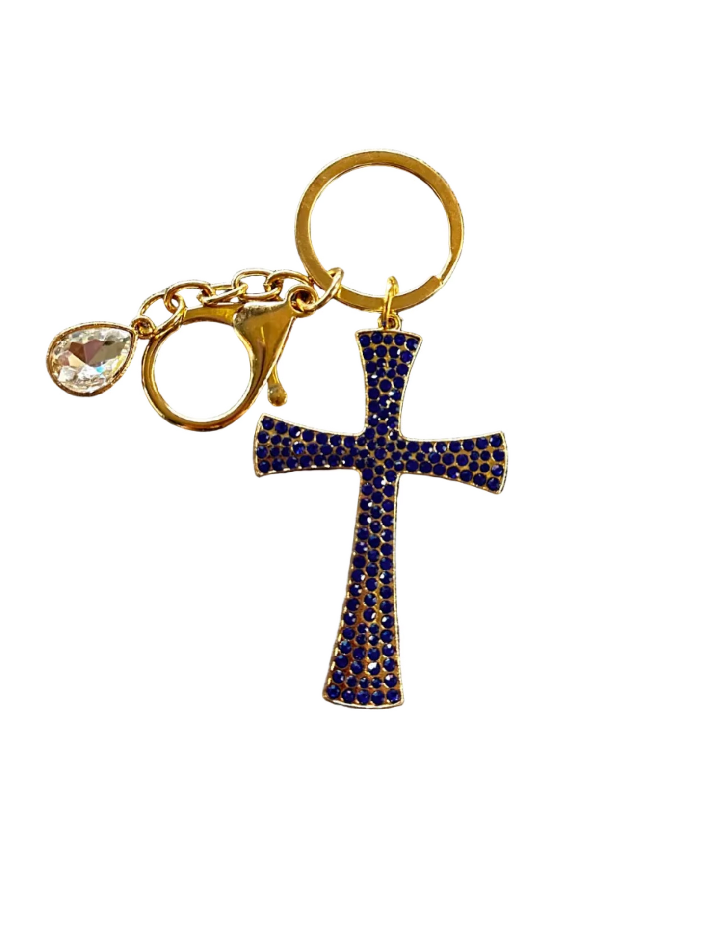 Keychain: Gold Diamond Cross