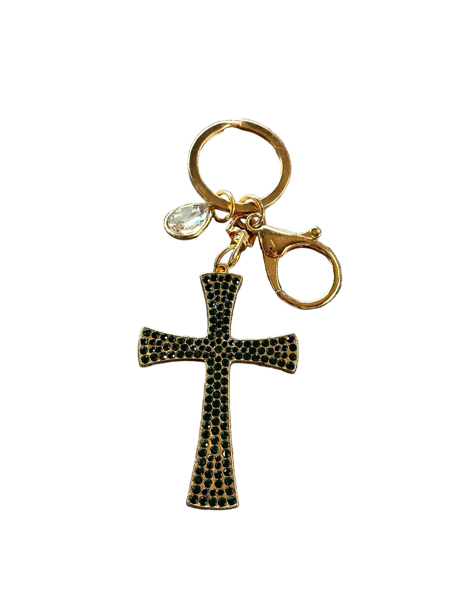 Keychain: Gold Diamond Cross